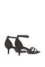 Black XY LONDON Black 'Lea' Open Toe Strappy Low Kitten Heel Sandal Shoes, Image 3 of 5