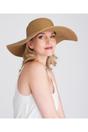 Beige Porto - Wide Brim Straw Floppy Hat - Beige, Image 1 of 2