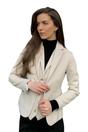 Cream Infinity Leather Cream Women's Cream Wool Blend Tweed Blazer, Image 2 of 6