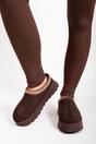 Brown iKrush Brown Jolene Aztec Detail Low Ankle Platform Slipper Boots, Image 5 of 8