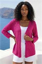 Cerise Textured Shimmer Knit Shrug, Image 3 of 4