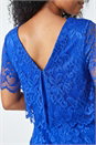 Blue Petite Lace Overlay Stretch Dress, Image 5 of 5