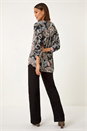 Light Pink Floral Print Pleated Shirt, Image 3 of 5