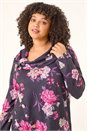 PINK Curve Floral Print Cowl Stretch Top, Image 1 of 5