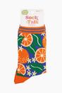 Blue Orange Fruit Tree Bamboo Socks, Image 3 of 3