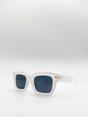 White Oversized Matte Clear Frame Cat Eye Sunglasses, Image 2 of 4