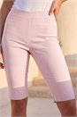 Light-pink Stretch Knee Length Elastic Waist Shorts, Image 2 of 4