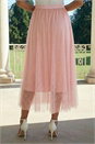 Light Pink Polka Dot Print Elasticated Mesh Skirt, Image 3 of 4