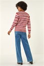 Red Space Dye Stripe Knit Jumper, Image 3 of 5
