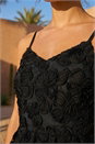 Black Dusk Floral 3D Midi Dress, Image 4 of 4