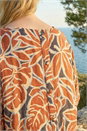 Rust Floral Buttoned Back Top, Image 4 of 4
