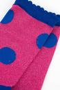 Pink Sock Talk Pink Large Polka Dot Glitter Socks, Image 2 of 2