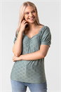 Sage Sweetheart Gathered Broderie Top, Image 1 of 5