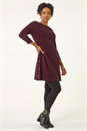 Wine Petite Buttoned Stretch Dress, Image 2 of 5