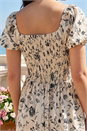 Ivory  Dusk Floral Puff Sleeve Midi Dress, Image 4 of 4