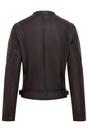 Dark Brown Quilted Leather Biker Jacket-Horten, Image 4 of 6