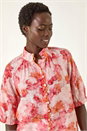CORAL Floral Print Button Up Detail Blouse, Image 4 of 5