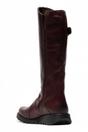 Red Womens Heel Knee High Zip Up Boots-Mol 2, Image 4 of 5