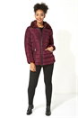 Wine Short Zip Through Padded Coat, Image 2 of 5