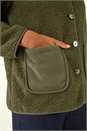 Khaki Fleece Front Pocket Jacket, Image 5 of 5