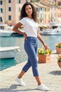 Denim Petite Cropped Stretch Trouser, Image 3 of 4