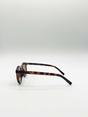 Brown Bold Rounded Sunglasses in Tortoiseshell, Image 4 of 6