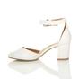 White AJVANI White Mid Block Heel Ankle Strap 2 Part Heels, Image 3 of 6