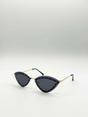 Black Cat-Eye Sunglasses in Black, Image 2 of 6