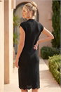 Black Textured Zig Zag Knit Midi Dress, Image 2 of 4