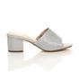 Silver AJVANI Silver Mid Block Heel Peep Toe Mules Sandals, Image 2 of 6