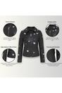 Charcoal Leather Hearts Biker Jacket  - Wynyard, Image 3 of 6
