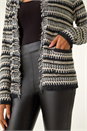 Black Linear Textured Cardigan, Image 5 of 5