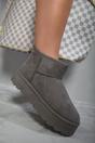 Grey iKrush Grey Jazlyn Faux Fur Lined Ankle Platform Mini Boots, Image 5 of 8