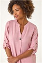 Rose Longline V-Neck Button Tunic Top, Image 4 of 5
