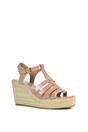 Beige 'Remi' Wedge Heel Platform Espadrille Square Toe Sandals, Image 2 of 5