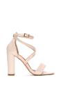 Beige XY LONDON Beige 'Briella' Strappy Sandals With High Block Heels, Image 2 of 6