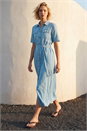 Light Denim Button Down Midi Dress, Image 1 of 4