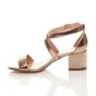Rose Gold AJVANI Rose Gold Mid Block Heel Crossed Straps Sandals, Image 3 of 6