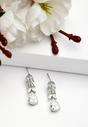 Silver Diva Collection Leaf Drop Earrings, Image 2 of 5