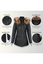 Charcoal Quilted Leather Parka Jacket-Winton, Image 3 of 5