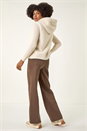 Beige Hooded Faux Fur Gilet, Image 3 of 5