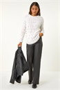 Ivory  Nep Curved Hem Jumper , Image 2 of 5
