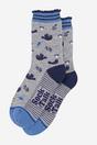 Grey Blackbirds Leaves Bamboo Socks -Grey, Image 2 of 4