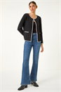 Black Blanket Stitch Cardigan, Image 1 of 5