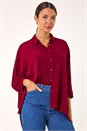 Maroon Relaxed Smart Stretch Shirt, Image 2 of 6