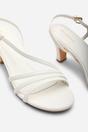 White 'Mykonos' Mutli Strap Slingback Low Block Heel, Image 5 of 6