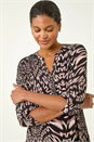 Light Pink Abstract Puff Print Stretch Top, Image 1 of 5