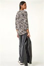 Beige Floral Puff Print Stretch Top , Image 3 of 5