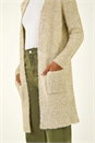 Gold Metallic Longline Knit Cardigan, Image 5 of 5