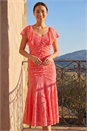 Coral Petite Lace Tiered Dress, Image 1 of 4